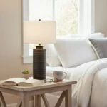 Pearson Ceramic Table Lamp with Linen Shade - 38x66.5 cm