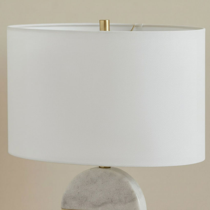 Pearson Marble Table Lamp with Metal Accent and Linen Shade - 43x68.5 cm - Image 4