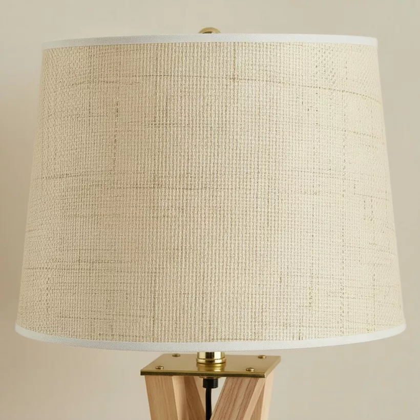 Pearson Solid Wood Tripod Lamp with Linen Shade - 30x68.5 cm - Image 4