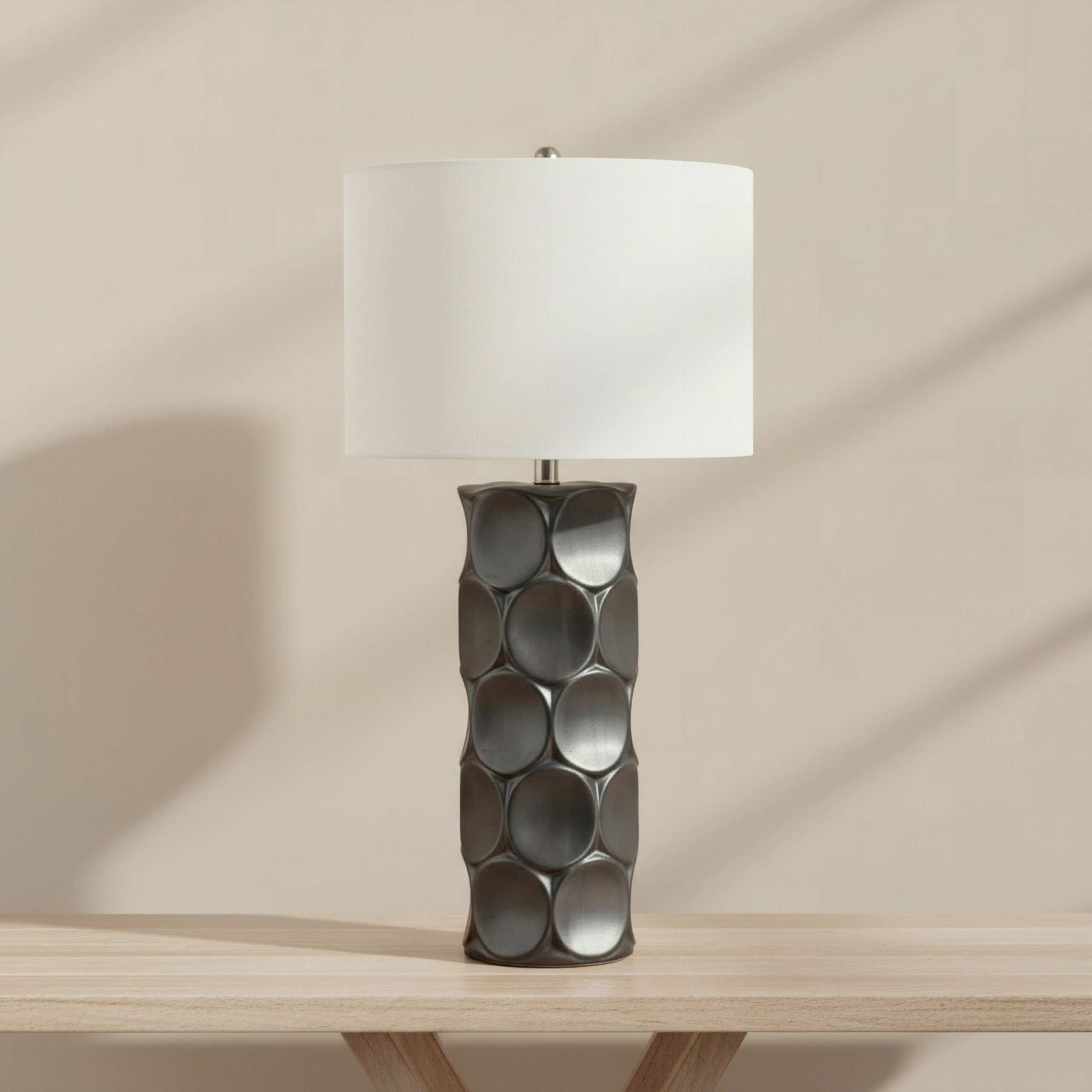 Pearson Ceramic Table Lamp with Linen Shade - 40x81.2 cm