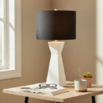 Pearson Ceramic Table Lamp with Linen Shade - 40x83.8 cm