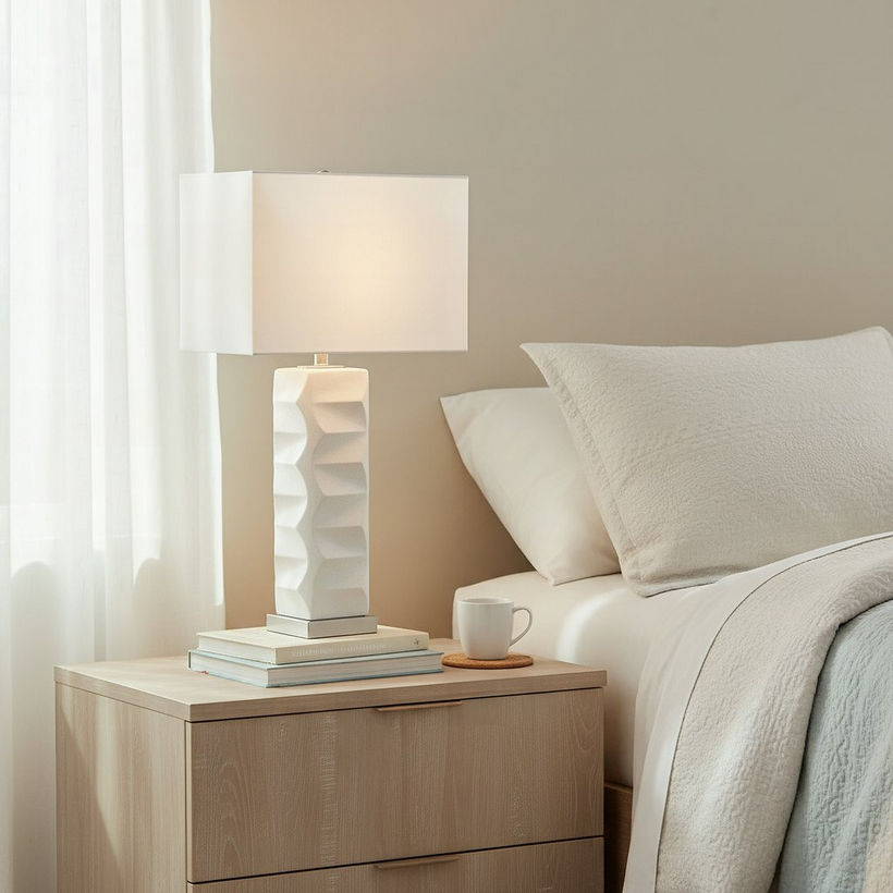 Pearson Ceramic Table Lamp with Linen Shade - 38x62 cm - Image 2