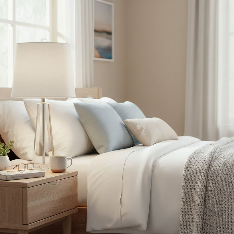 Pearson Crystal Table Lamp with Linen Shade - 25x63.5 cm - Image 2