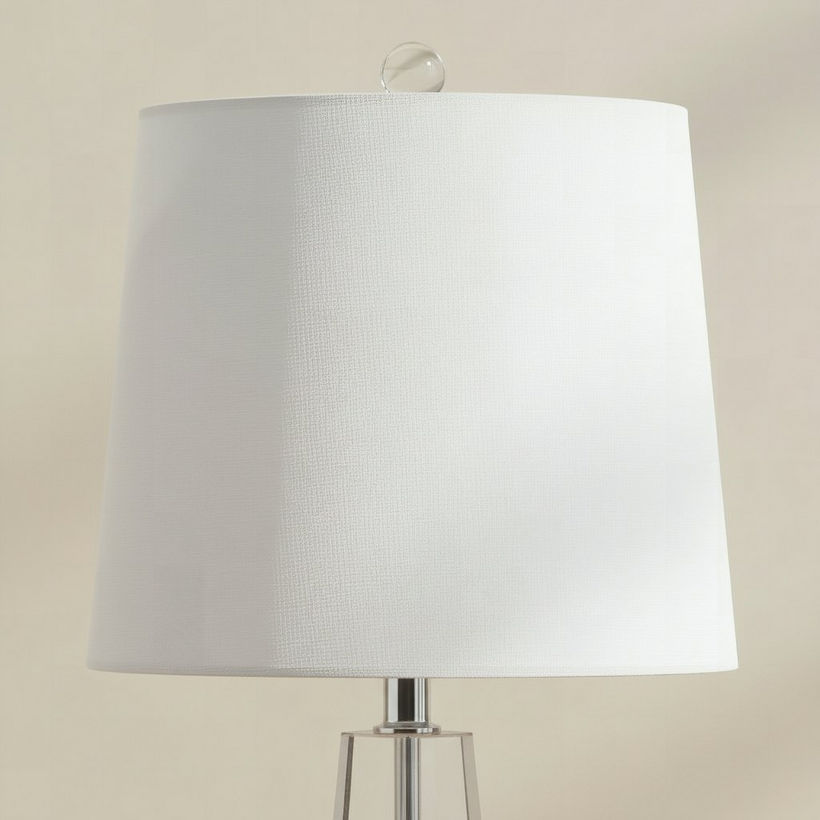 Pearson Crystal Table Lamp with Linen Shade - 25x63.5 cm - Image 4
