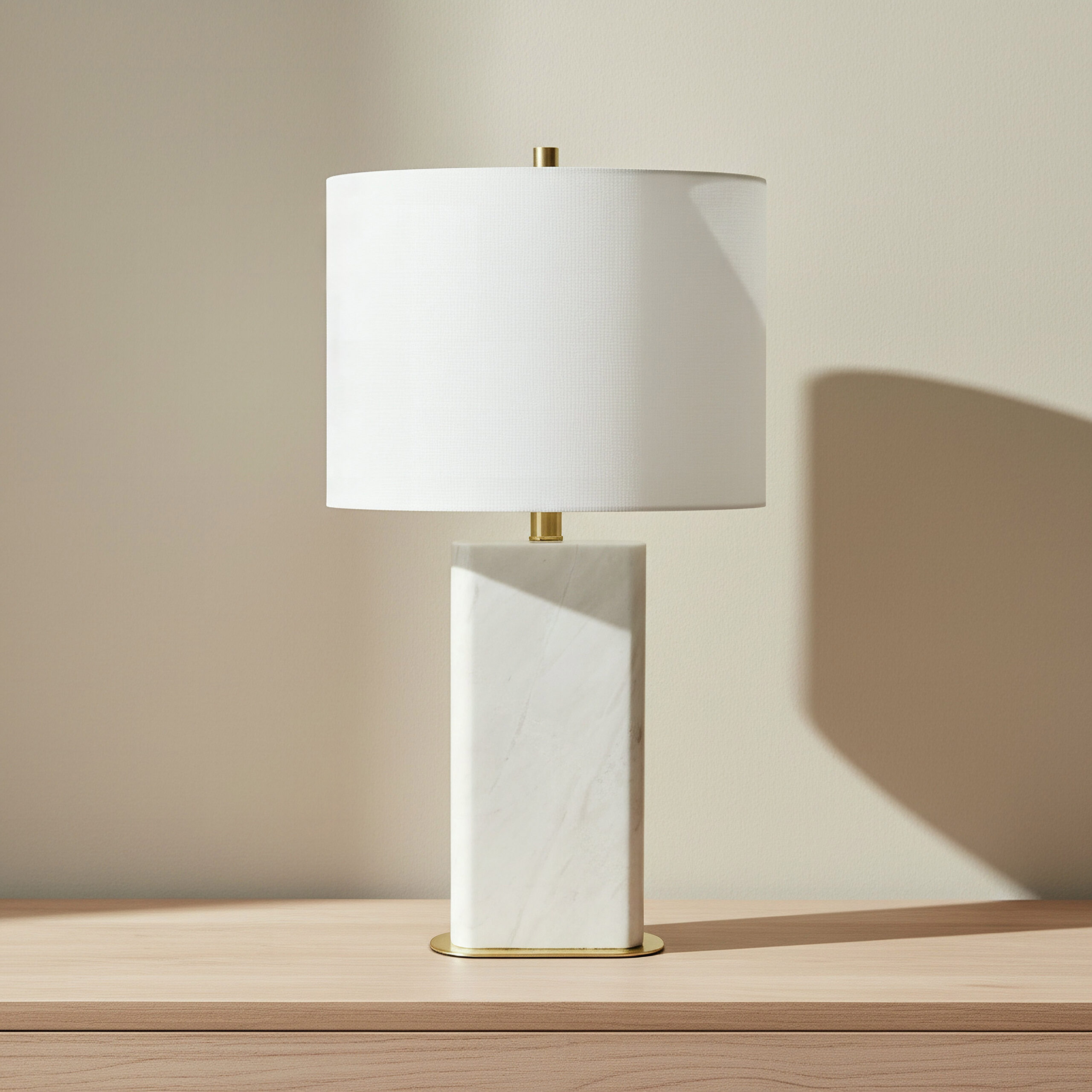 Pearson Marble and Metal Table Lamp - 33x60 cm