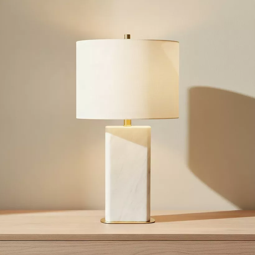 Pearson Marble and Metal Table Lamp - 33x60 cm - Image 3