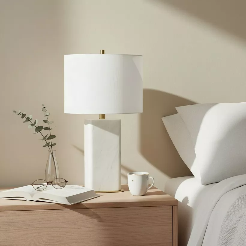 Pearson Marble and Metal Table Lamp - 33x60 cm - Image 6