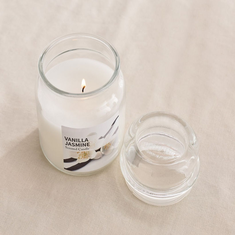Qara Colonial 530 gm Vanilla Jasmine Scented Jar Candle - 9.5x13 cm - Image 3