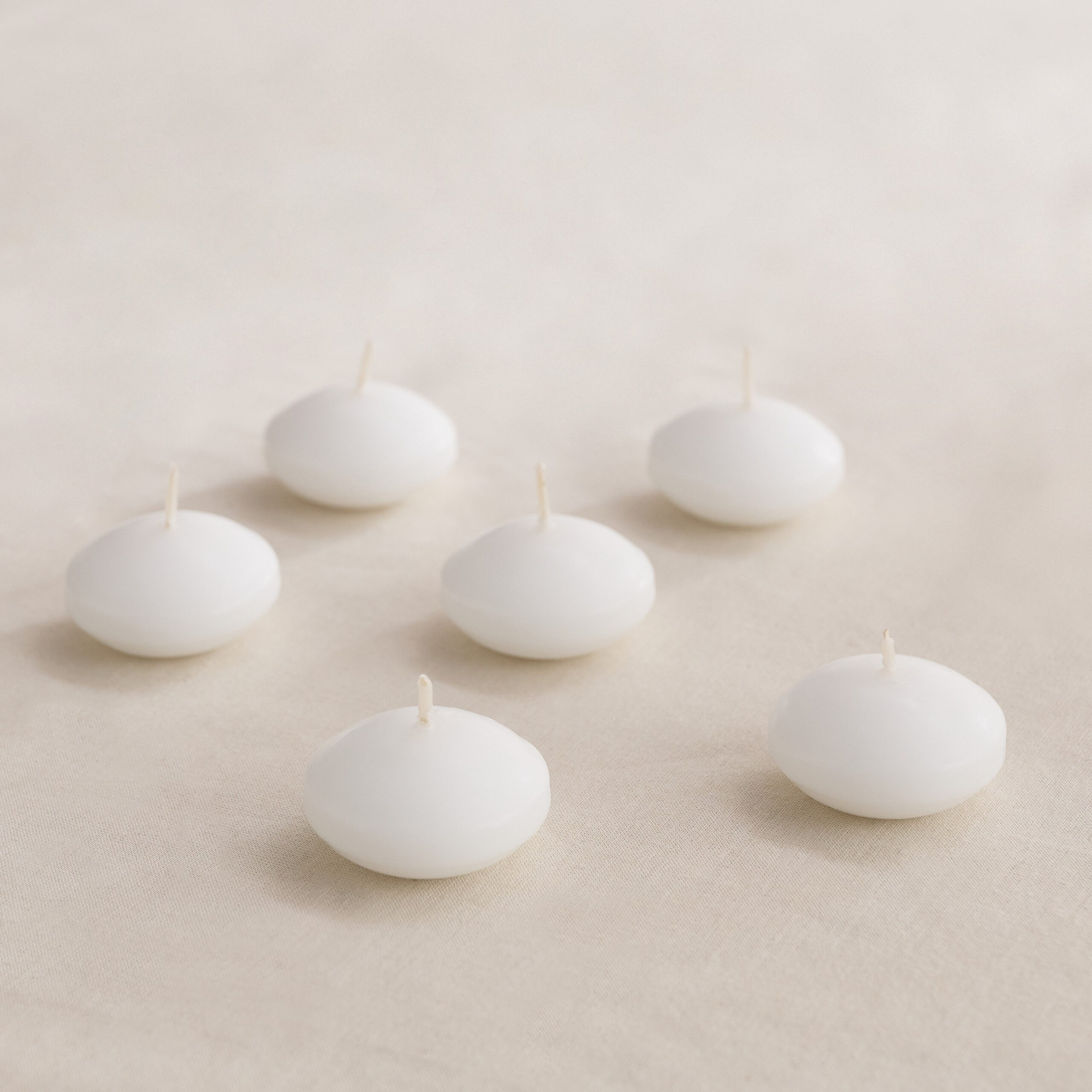 Qara Vanilla Jasmine Scented Floating Candle Nugget - Set of 6