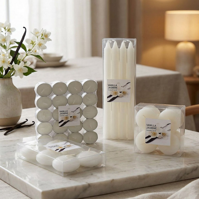 Qara Vanilla Jasmine Scented Votive Candle - Set of 4 - Image 2