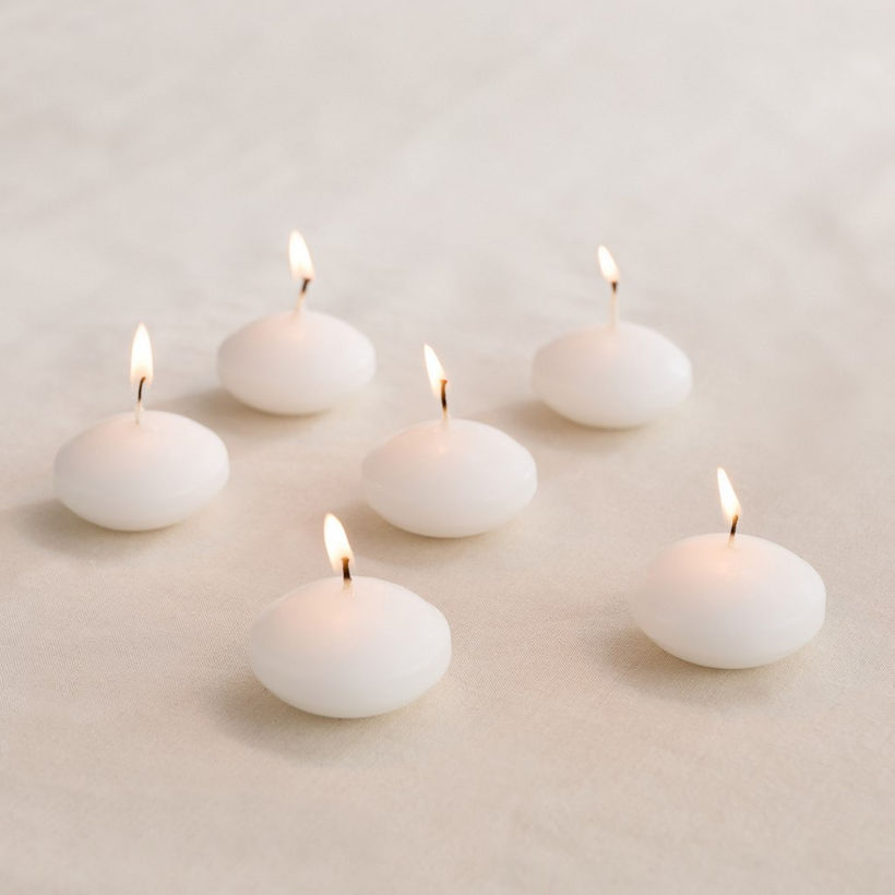 Qara Vanilla Jasmine Scented Floating Candle Nugget - Set of 6 - Image 3