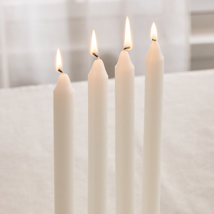 Qara Vanilla Jasmine Scented Taper Candle - Set of 4 - Image 4