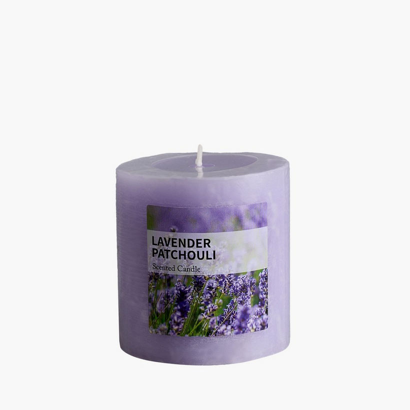 Qara Lavender Patchouli Pillar Candle - 6.8x7 cm - Image 6