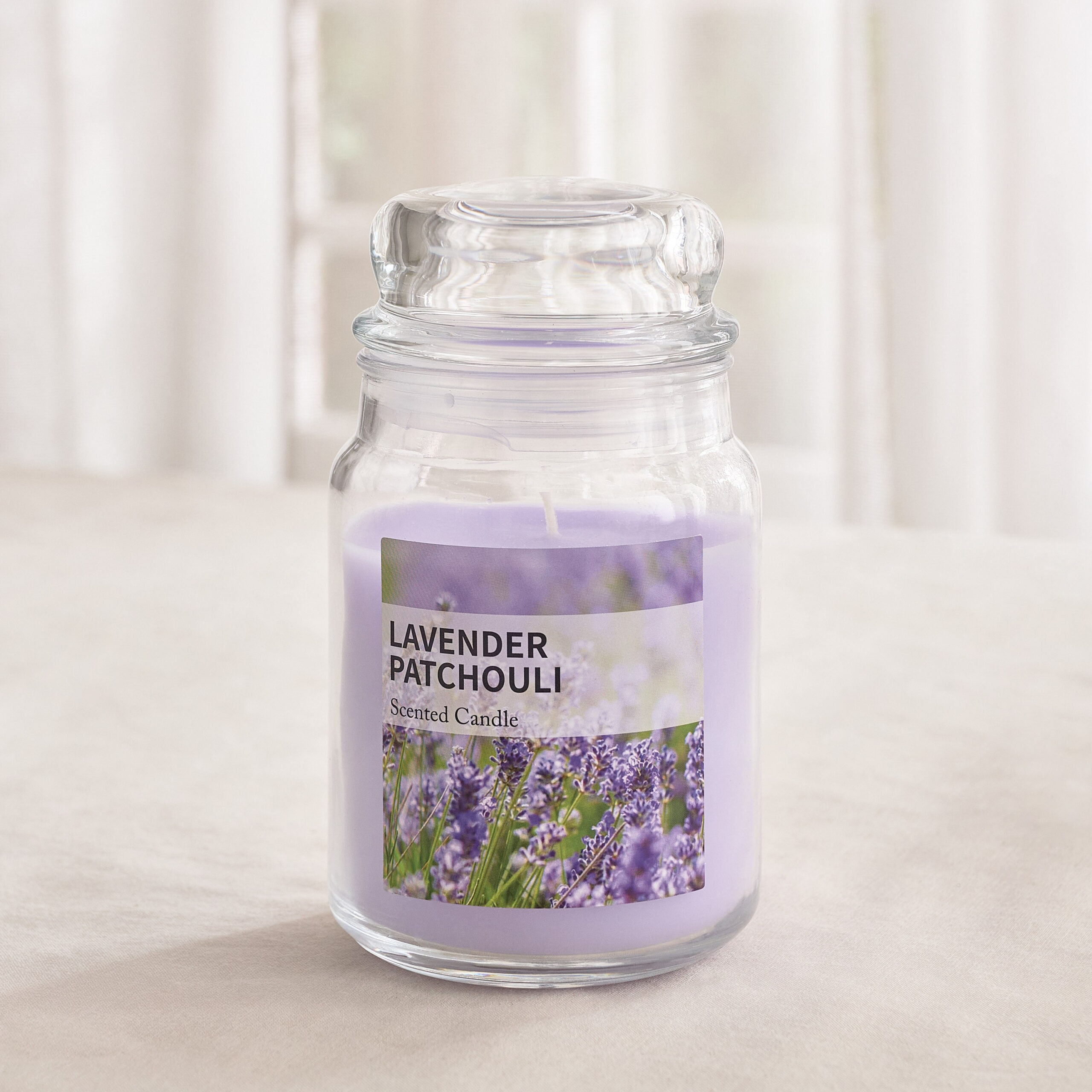 Qara Colonial 530 gm Lavender Patchouli Scented Jar Candle - 9.5x13 cm