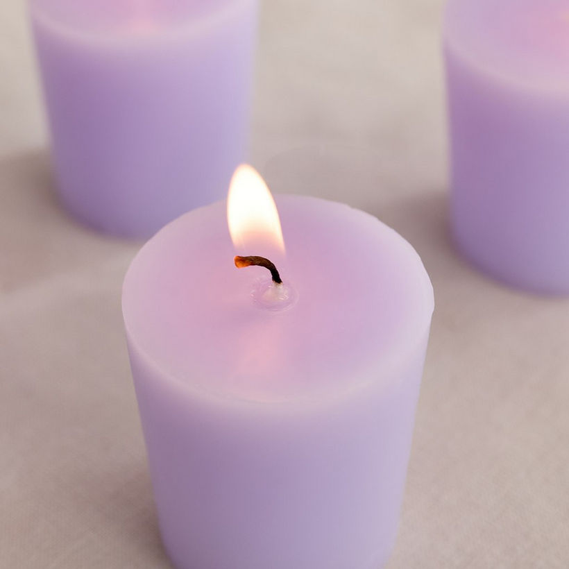 Qara Lavender Patchouli Scented Votive Candle - Set of 4 - Image 4