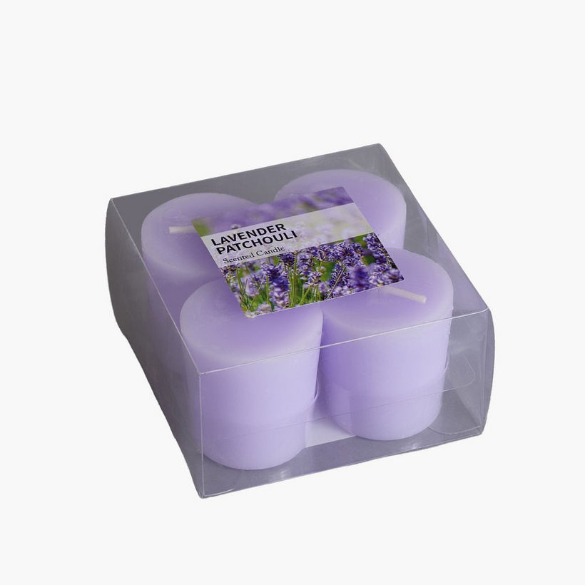 Qara Lavender Patchouli Scented Votive Candle - Set of 4 - Image 6