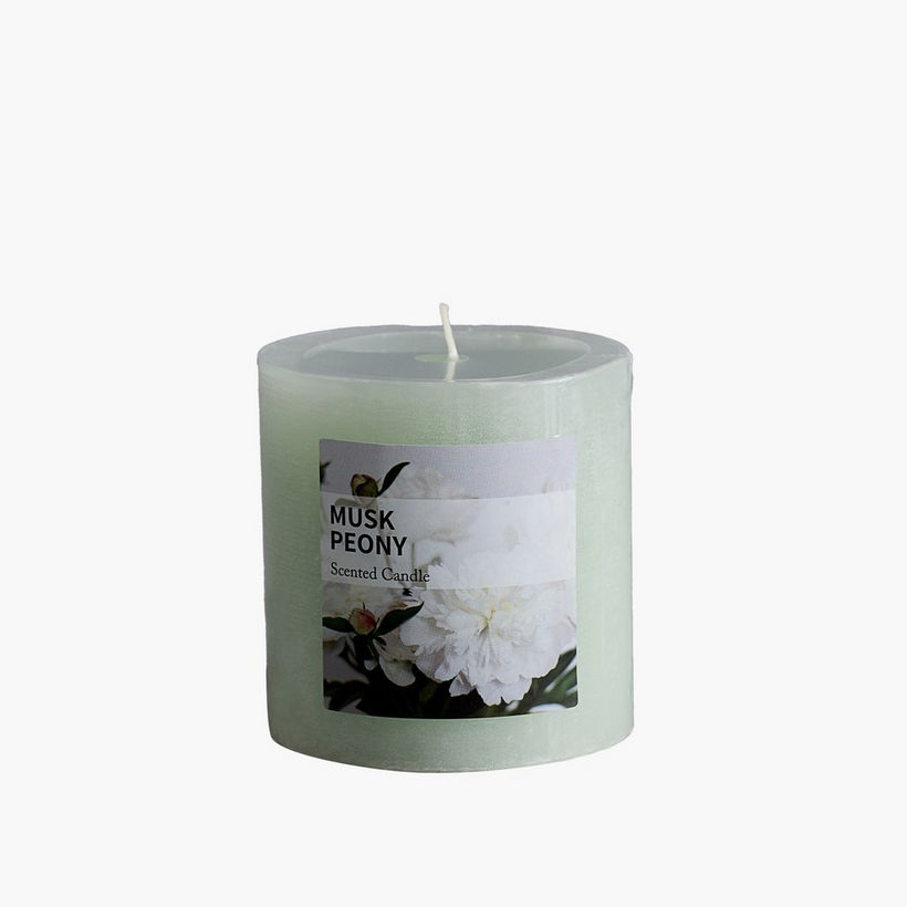 Qara Musk Peony Pillar Candle - 6.8x7 cm - Image 6