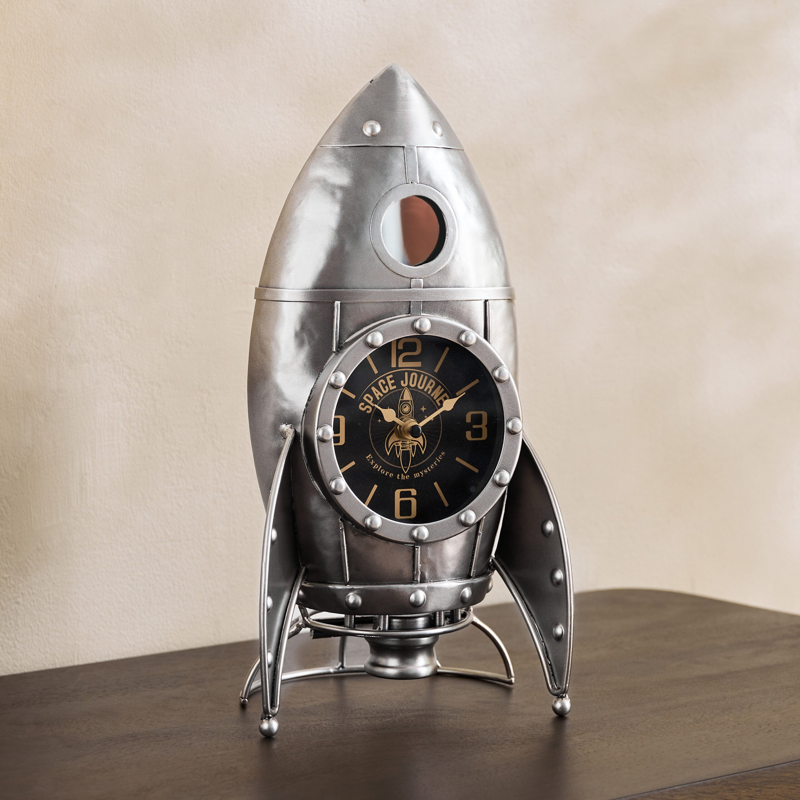 Maverick Vintage Rocket Table Clock - 19.5x13x33.5 cm