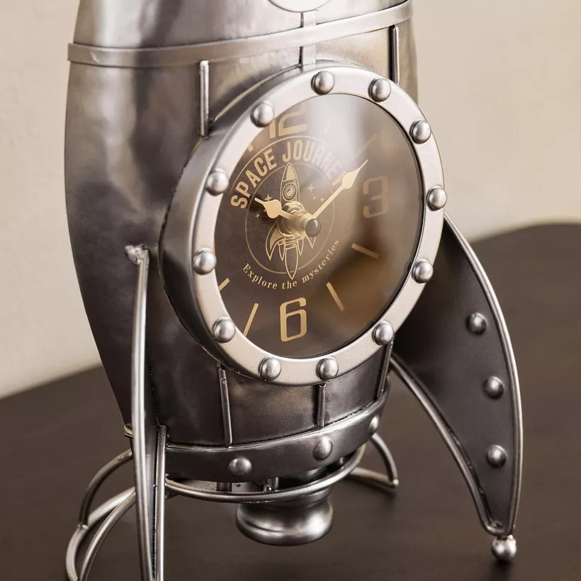 Maverick Vintage Rocket Table Clock - 19.5x13x33.5 cm - Image 4