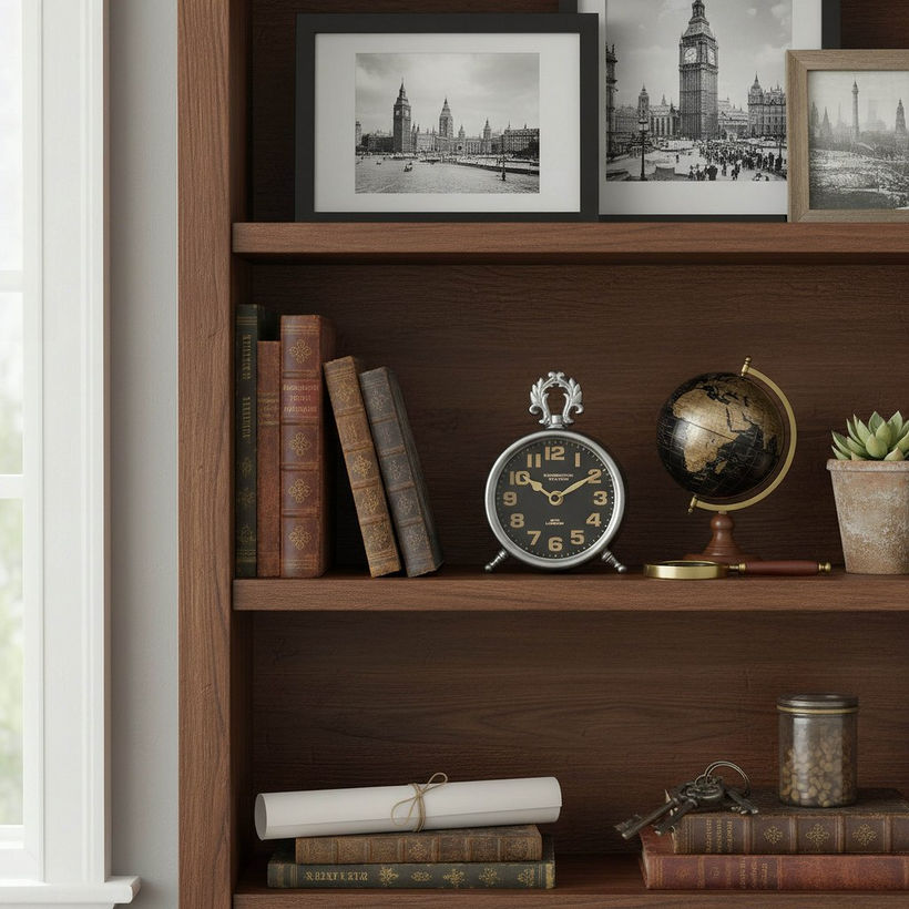 Maverick Vintage Round Table Clock - 13x6x19 cm - Image 5