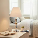 Solliet Metal Table Lamp with Linen Shade - 33x59 cm