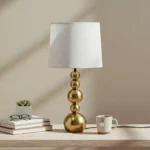 Solliet Metal Table Lamp with Linen Shade - 28x55.5 cm