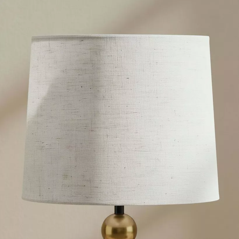 Solliet Metal Table Lamp with Linen Shade - 28x55.5 cm - Image 4