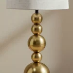 Solliet Metal Table Lamp with Linen Shade - 28x55.5 cm