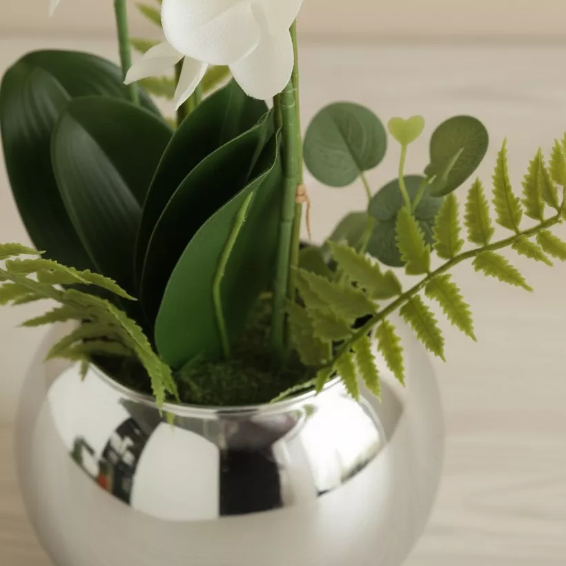Areos Artificial Orchid Potted Plants in Ceramic Pot - 60 cm - Image 3