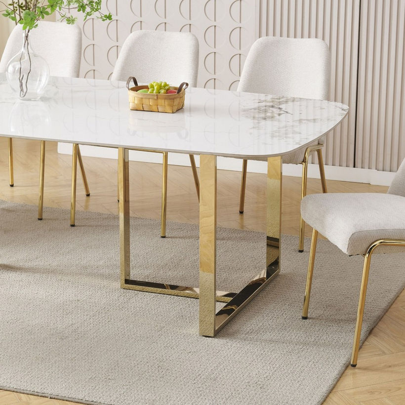 Pearl 8-Seater Sintered Stone Top Dining Table - Image 6