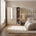 Curvy NXT 4-Door Wardrobe with 2 Mirrors and 2 Drawers