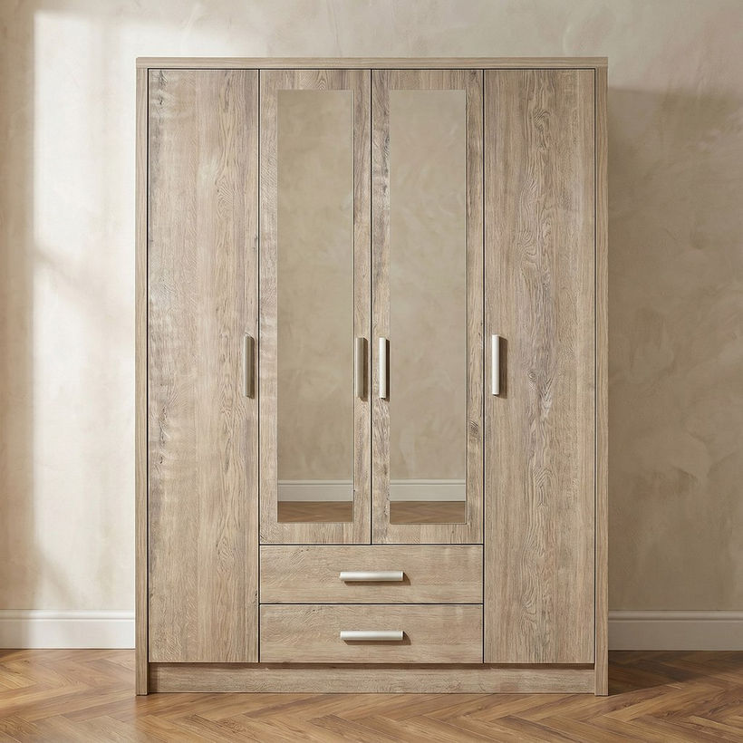Curvy NXT 4-Door Wardrobe with 2 Mirrors and 2 Drawers - Image 3