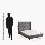 Curvy Chester Queen Upholstered Bed - 140x200 cm