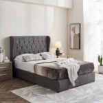 Curvy Chester Queen Upholstered Bed - 140x200 cm