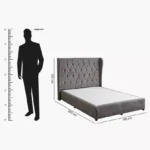 Curvy Chester Queen Upholstered Bed - 160x200 cm