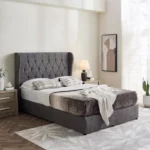 Curvy Chester Queen Upholstered Bed - 160x200 cm
