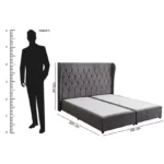 Curvy Chester King Upholstered Bed - 180x200 cm