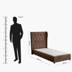 Curvy Chester Single Upholstered Bed - 90x200 cm