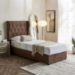 Curvy Chester Single Upholstered Bed - 90x200 cm