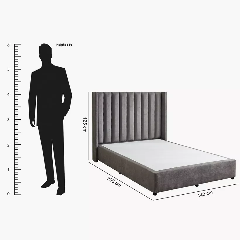 Curvy Clark Upholstered Queen Bed - 140x200 cm - Image 2