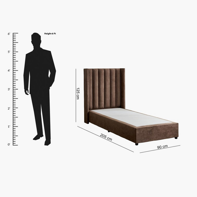 Curvy Clark Upholstered Single Bed - 90x200 cm - Image 2