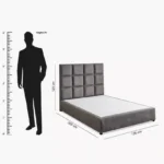 Curvy Rubik Queen Upholstered Bed - 140x200 cm