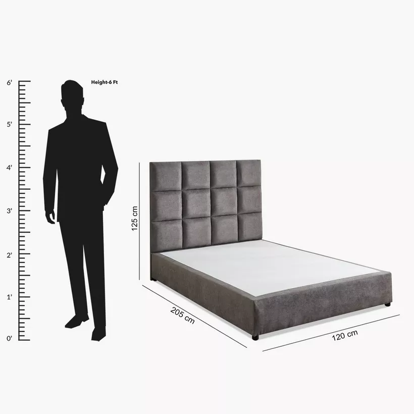Curvy Rubik Queen Upholstered Bed - 140x200 cm - Image 2