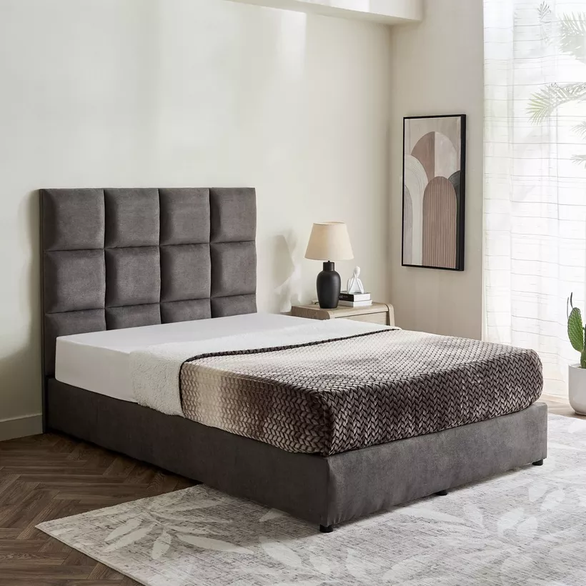 Curvy Rubik Queen Upholstered Bed - 140x200 cm - Image 3