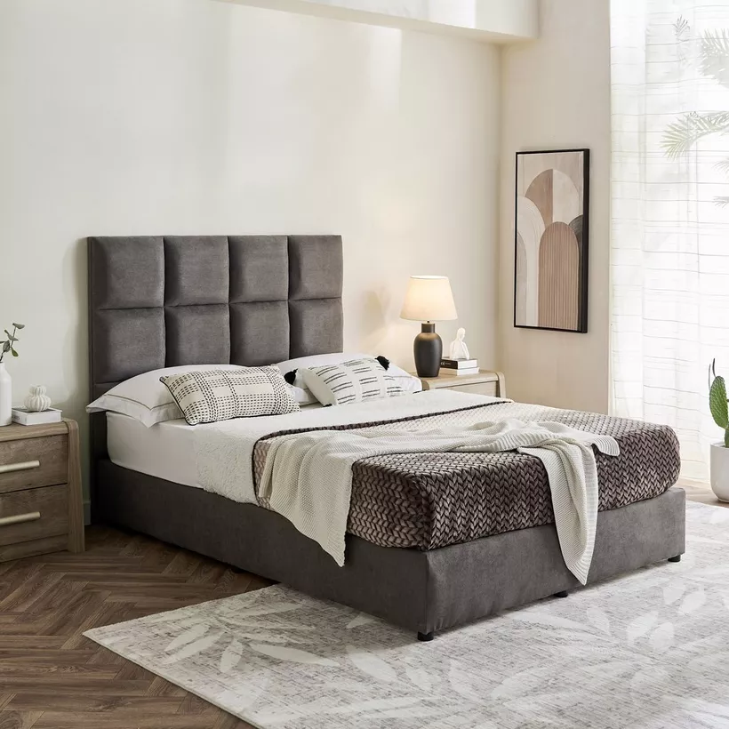 Curvy Rubik Queen Upholstered Bed - 140x200 cm - Image 9