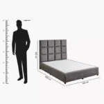 Curvy Rubik Queen Upholstered Bed - 160x200 cm