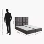 Curvy Rubik Upholstered King Bed - 180x200 cm