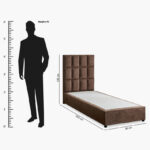 Curvy Rubik Single Upholstered Bed - 90x200 cm