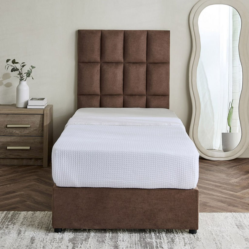 Curvy Rubik Single Upholstered Bed - 90x200 cm - Image 4