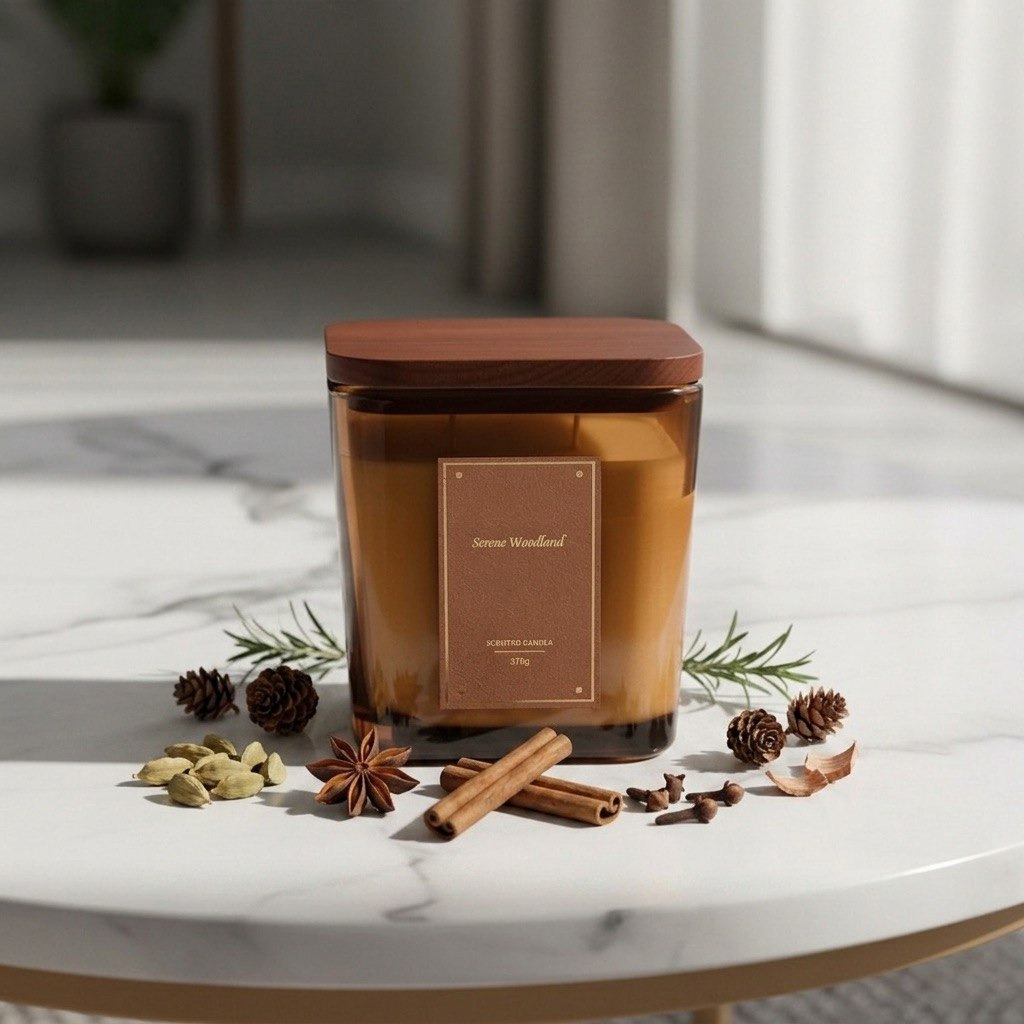 Nuvori Scentelier Serene Woodland Jar Candle - 370 gm